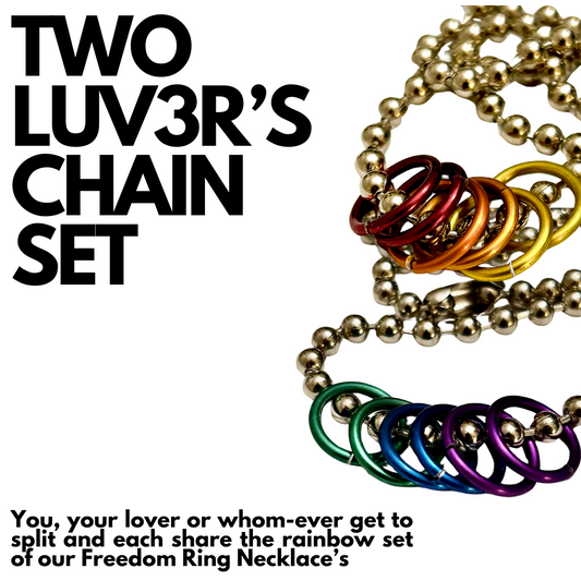 2 LUV3R'S Beaded chain set of 2 one for you, one for your boo